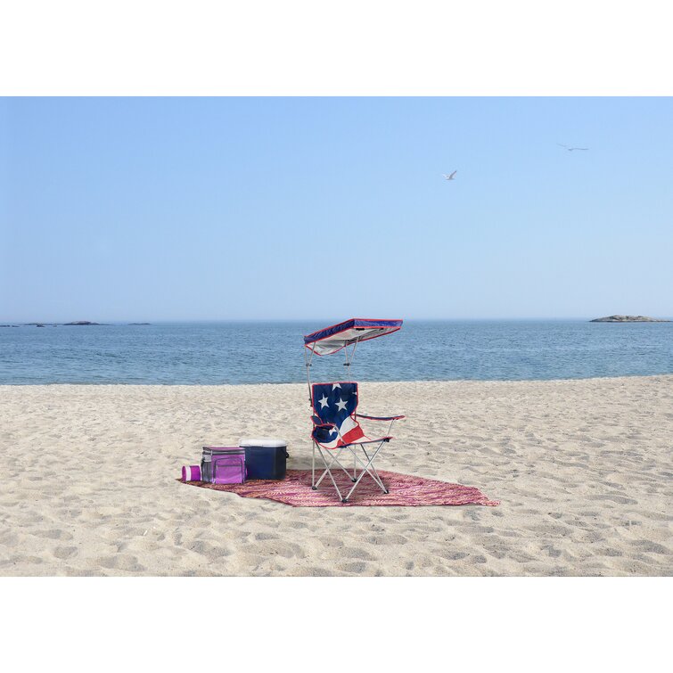 Quik Chair U.S. Flag Shade Folding Beach Chair & Reviews - Wayfair